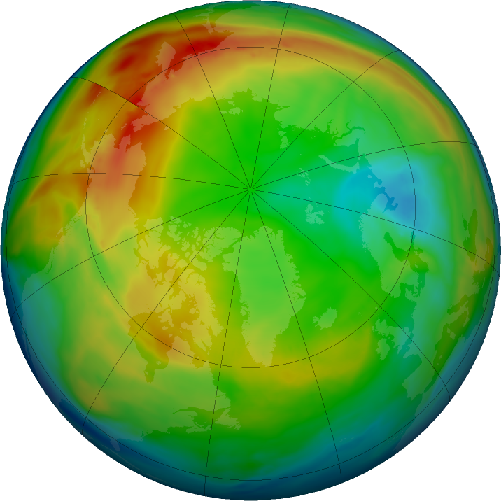 Arctic ozone map for 12 January 2023